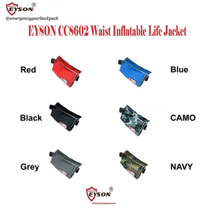 EYSON CCS602 Waist Inflatable Life Jacket CE/SOLAS Certified - Emergency Gear Backpack