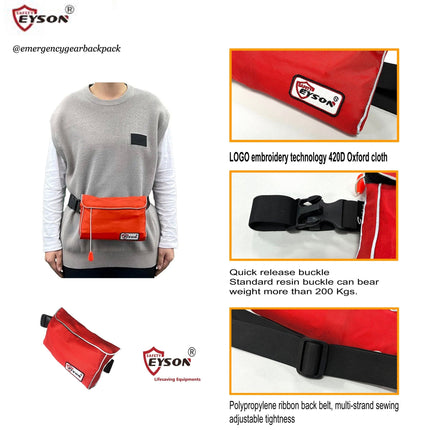 EYSON CCS602 Waist Inflatable Life Jacket CE/SOLAS Certified - Emergency Gear Backpack