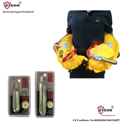 EYSON Co2 Cylinder 33g Life Jacket Re - arming Kit - Emergency Gear Backpack