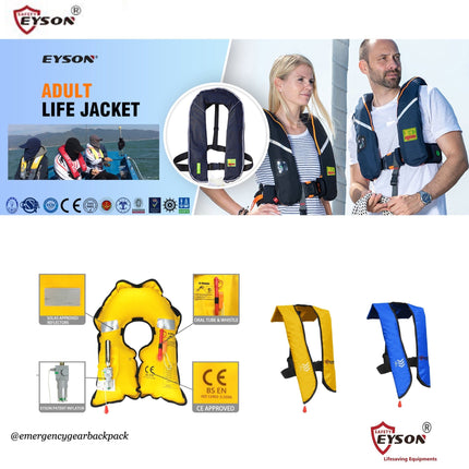 EYSON YSH709 Inflatable Life Jacket CE/SOLAS Certified - Emergency Gear Backpack