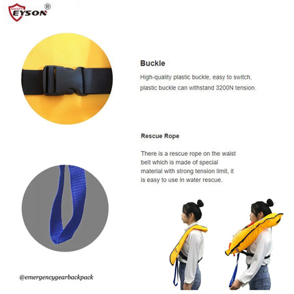 EYSON YSH709 Inflatable Life Jacket CE/SOLAS Certified - Emergency Gear Backpack