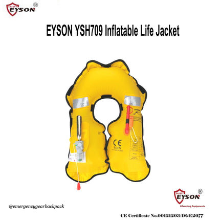EYSON YSH709 Inflatable Life Jacket CE/SOLAS Certified - Emergency Gear Backpack