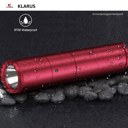 Klarus K10 EDC Flashlight 1200 Lumens 185M - Emergency Gear Backpack