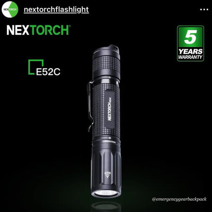 NEXTORCH E52C 3000 LM 210M Outdoor Flashlight - Emergency Gear Backpack