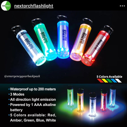 NEXTORCH Glo - Toob GT - AAA PRO Emergency Marker Light 200M Diving Depth - Emergency Gear Backpack