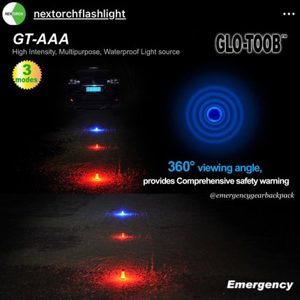 NEXTORCH Glo - Toob GT - AAA PRO Emergency Marker Light 200M Diving Depth - Emergency Gear Backpack
