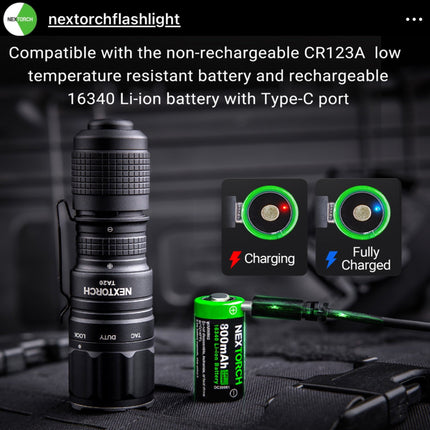 NEXTORCH TA20 Tri - Setting Compact Tactical Flashlight 1000LMS 210M - Emergency Gear Backpack