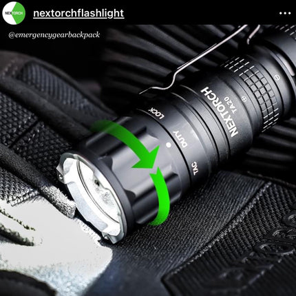 NEXTORCH TA20 Tri - Setting Compact Tactical Flashlight 1000LMS 210M - Emergency Gear Backpack