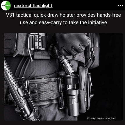 NEXTORCH TA20 Tri - Setting Compact Tactical Flashlight 1000LMS 210M - Emergency Gear Backpack