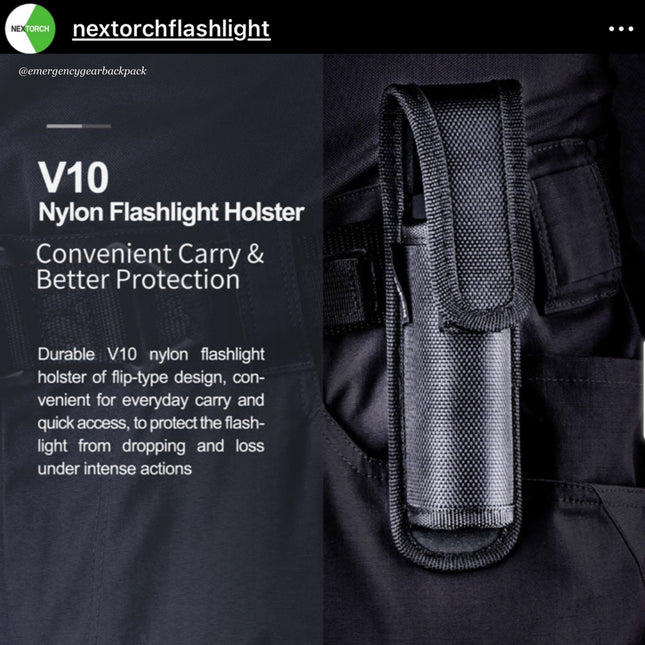 NEXTORCH V10 CORDURA Flashlights Holster - Emergency Gear Backpack
