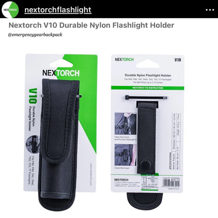 NEXTORCH V10 CORDURA Flashlights Holster - Emergency Gear Backpack