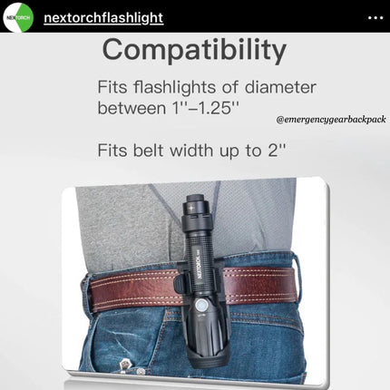 NEXTORCH V5 Quick - Draw Tactical Flashlight Holster - Emergency Gear Backpack