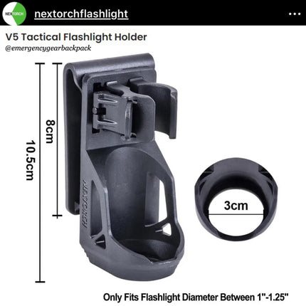 NEXTORCH V5 Quick - Draw Tactical Flashlight Holster - Emergency Gear Backpack