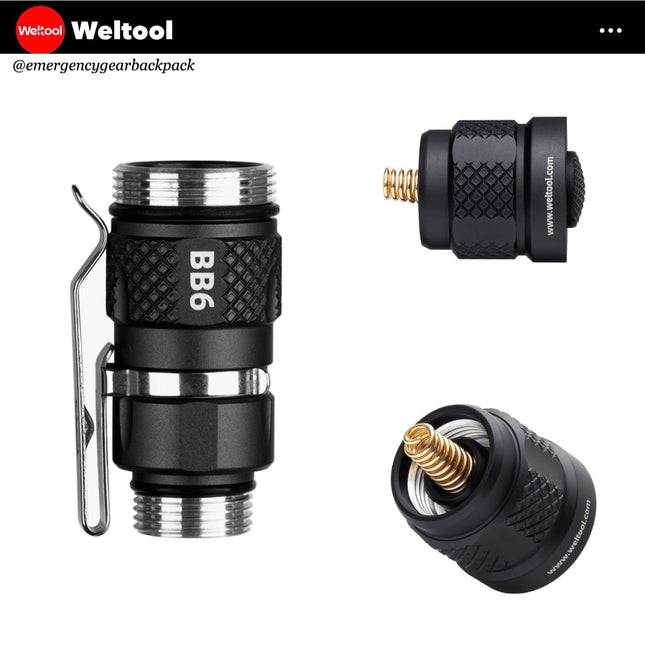 Weltool BB6 Body+TC70 Tailcap ชุดลำตัวสั้นสำหรับ LH8 - Emergency Gear Backpack