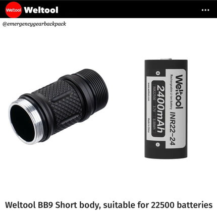 Weltool BB9 Short Body for W3Pro/ W3Plus/ W7/ T8Plus - Emergency Gear Backpack