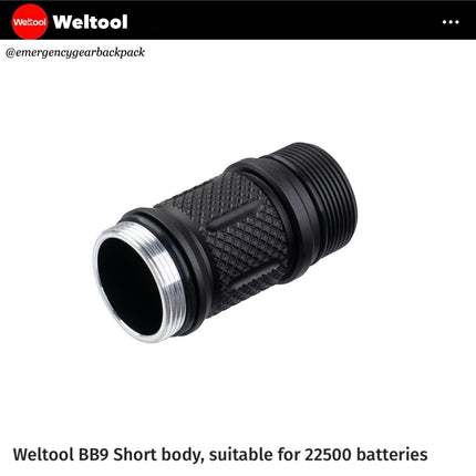 Weltool BB9 Short Body for W3Pro/ W3Plus/ W7/ T8Plus - Emergency Gear Backpack