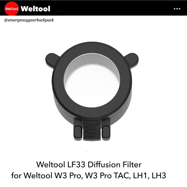 Weltool LF33 Diffusion filter for W3Pro/ W3Pro TAC - Emergency Gear Backpack