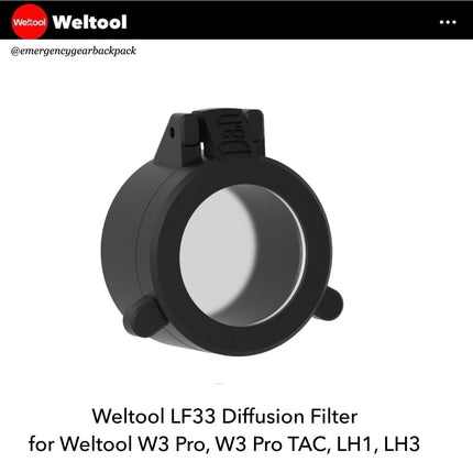 Weltool LF33 Diffusion filter for W3Pro/ W3Pro TAC - Emergency Gear Backpack