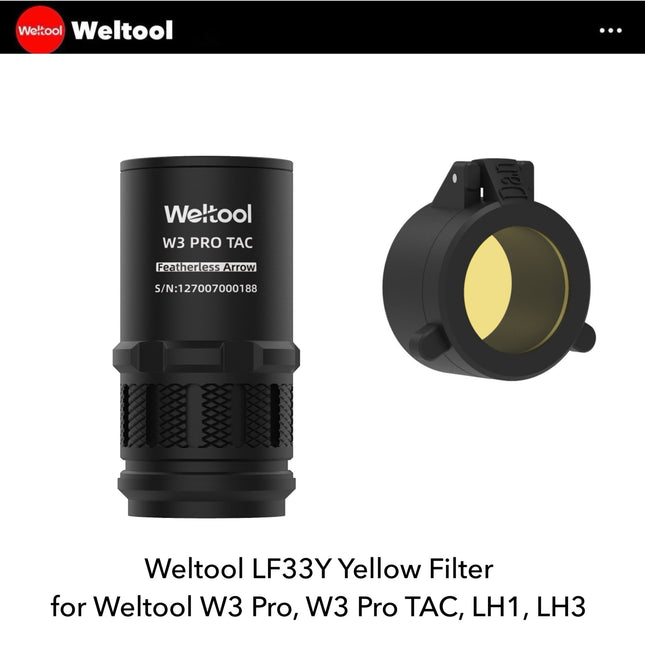 Weltool LF33Y Yellow Filter for W3Pro/ W3Pro TAC - Emergency Gear Backpack