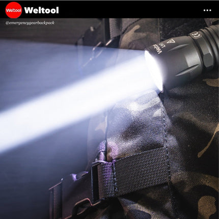 Weltool LH1 Head 686 Lumens 89,600CD 597M Tactical Flashlight - Emergency Gear Backpack
