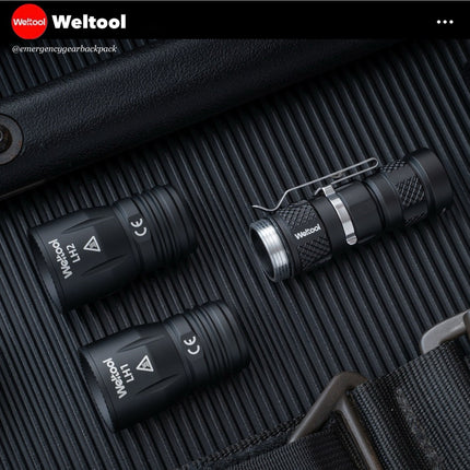 Weltool LH1 Head 686 Lumens 89,600CD 597M Tactical Flashlight - Emergency Gear Backpack