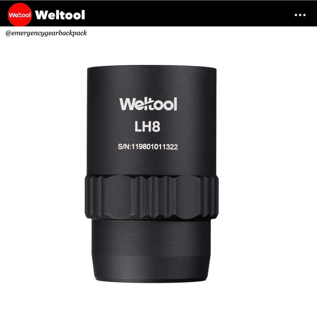 Weltool LH8 Head 1250 Lumens 83,900CD 578M Tactical Flashlight - Emergency Gear Backpack