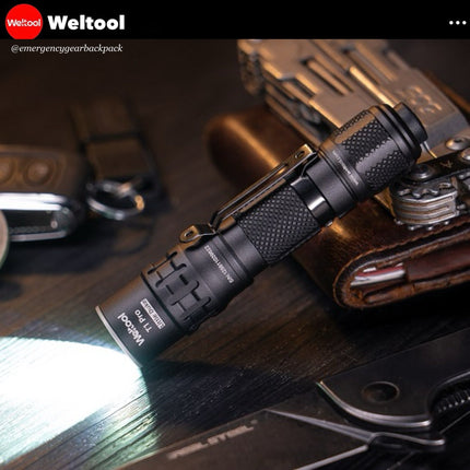 Weltool T1 Pro V3 EDC Flashlight 600 Lumens 313M - Emergency Gear Backpack