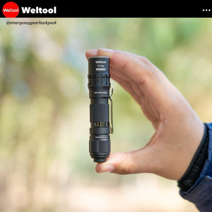 Weltool T1 Pro V3 EDC Flashlight 600 Lumens 313M - Emergency Gear Backpack