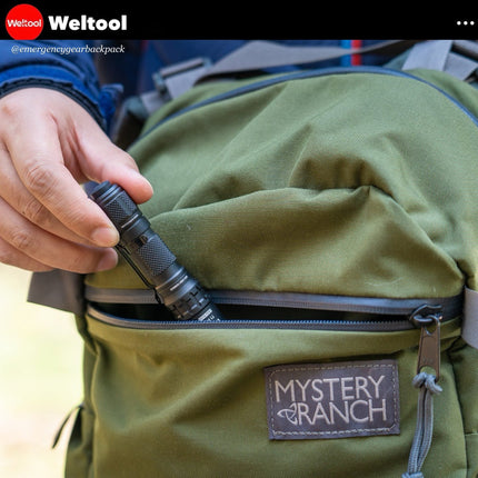 Weltool T1 Pro V3 EDC Flashlight 600 Lumens 313M - Emergency Gear Backpack
