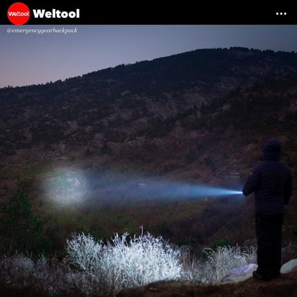 Weltool T1 Pro V3 EDC Flashlight 600 Lumens 313M - Emergency Gear Backpack