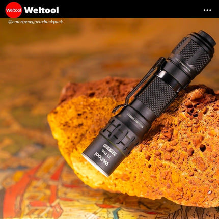 Weltool T1 Pro V3 EDC Flashlight 600 Lumens 313M - Emergency Gear Backpack