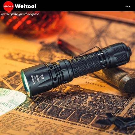 Weltool T12 Plus Nine Dragons 3TAC Tactical Flashlight 2000 Lumens 750M - Emergency Gear Backpack
