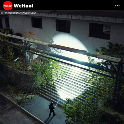 Weltool T12 Plus Nine Dragons 3TAC Tactical Flashlight 2000 Lumens 750M - Emergency Gear Backpack