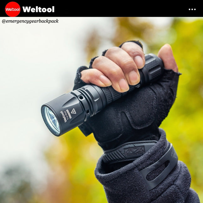 Weltool T12 Plus Nine Dragons 3TAC Tactical Flashlight 2000 Lumens 750M - Emergency Gear Backpack
