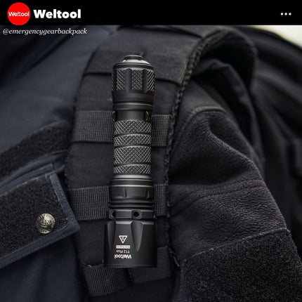 Weltool T12 Plus Nine Dragons 3TAC Tactical Flashlight 2000 Lumens 750M - Emergency Gear Backpack