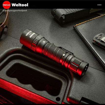 Weltool T17 "Ironclad Virtue" Durable Tactical Flashlight 600 Lumens 239M - Emergency Gear Backpack