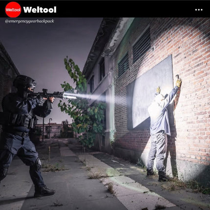 Weltool T17 "Ironclad Virtue" Durable Tactical Flashlight 600 Lumens 239M - Emergency Gear Backpack