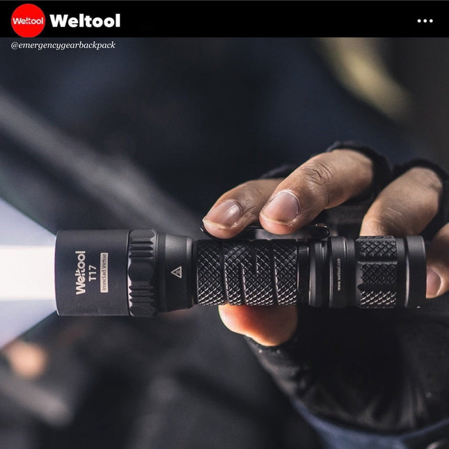Weltool T17 "Ironclad Virtue" Durable Tactical Flashlight 600 Lumens 239M - Emergency Gear Backpack
