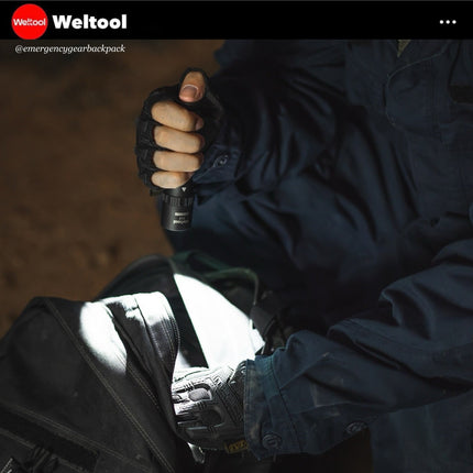 Weltool T17 "Ironclad Virtue" Durable Tactical Flashlight 600 Lumens 239M - Emergency Gear Backpack