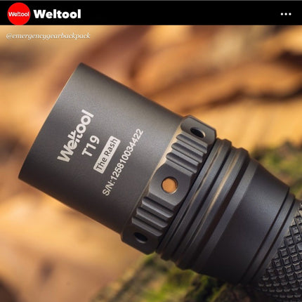 Weltool T19 Tactical Flashlight 2050 Lumens 327M CRI90 - Emergency Gear Backpack