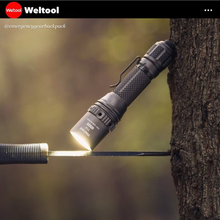 Weltool T19 Tactical Flashlight 2050 Lumens 327M CRI90 - Emergency Gear Backpack