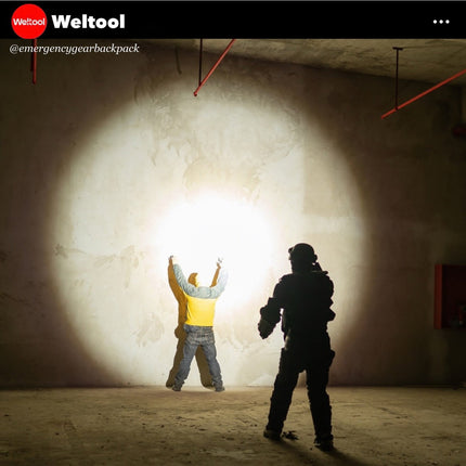 Weltool T19 Tactical Flashlight 2050 Lumens 327M CRI90 - Emergency Gear Backpack