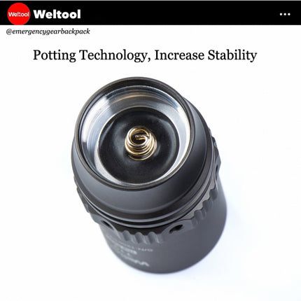 Weltool T19 Tactical Flashlight 2050 Lumens 327M CRI90 - Emergency Gear Backpack
