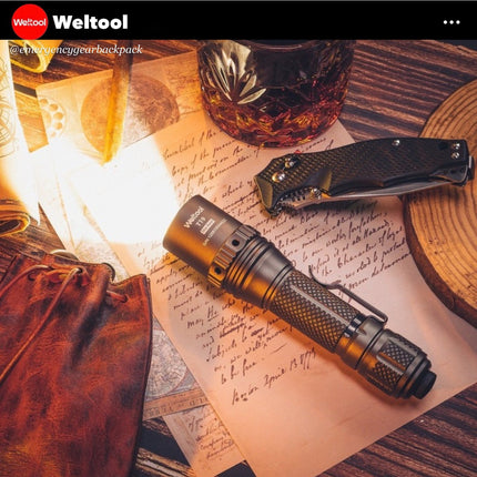 Weltool T19 Tactical Flashlight 2050 Lumens 327M CRI90 - Emergency Gear Backpack