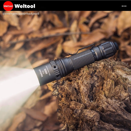 Weltool T19 Tactical Flashlight 2050 Lumens 327M CRI90 - Emergency Gear Backpack