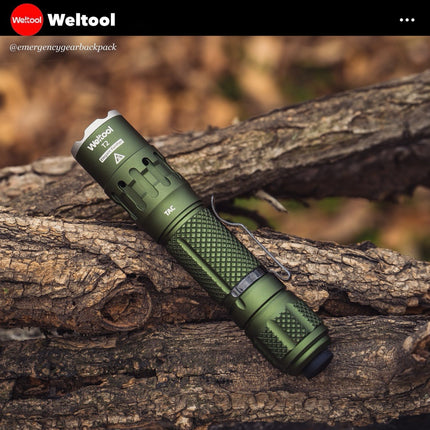 Weltool T2 TAC Tactical Flashlight 1900 Lumens 431M - Emergency Gear Backpack