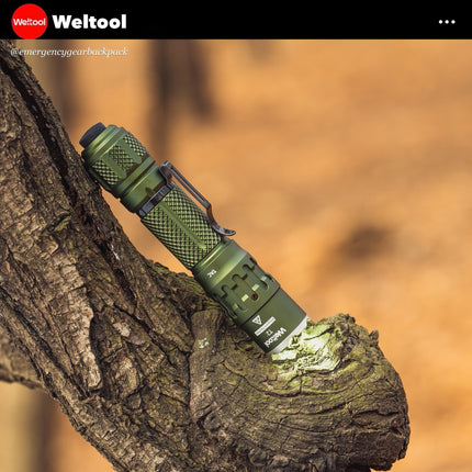 Weltool T2 TAC Tactical Flashlight 1900 Lumens 431M - Emergency Gear Backpack