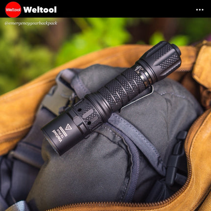 Weltool T8Plus TAC Tactical Flashlight 2180 Lumens 636M - Emergency Gear Backpack