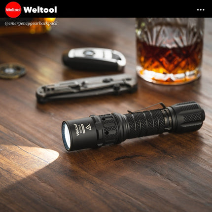 Weltool T8Plus TAC Tactical Flashlight 2180 Lumens 636M - Emergency Gear Backpack