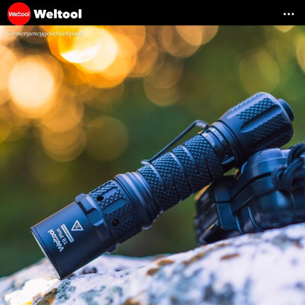 Weltool T8Plus TAC Tactical Flashlight 2180 Lumens 636M - Emergency Gear Backpack